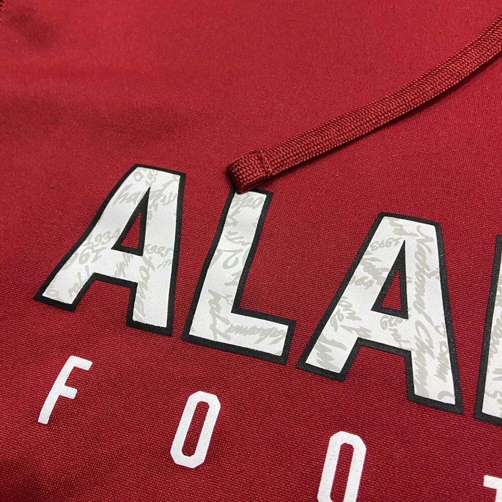 Nike Athletic Thermafit NCAA Alabama Crimson Tide Maroon Hoodie Men's Size Large - Picture 3 of 9